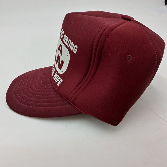 Be A Man Snapback Cap Hat Vintage Maroon Red Blame The Wife Funny Humor Joke - Picture 8 of 8